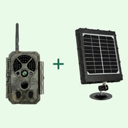 Bundle of Solar Panel and WIFI Trail Camera Security Camera 64MP Picture 1296P Video Black Flash Night Vision Motion Activated Waterproof | A350W Green